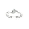thumbnail image 1 of Imperial 1/20Ct TDW Diamond 10k White Gold Cluster Bypass Promise Ring (H-I, I2), 1 of 5