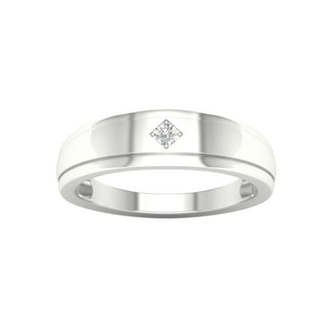 Imperial 1/20Ct TDW Diamond 10k White Gold Men's Solitaire Ring (H-I, I2)