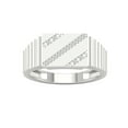 thumbnail image 1 of Imperial 1/20Ct TDW Diamond 10k White Gold Slanting Diamond Row Step Shank Mens Ring (H-I, I2), 1 of 4