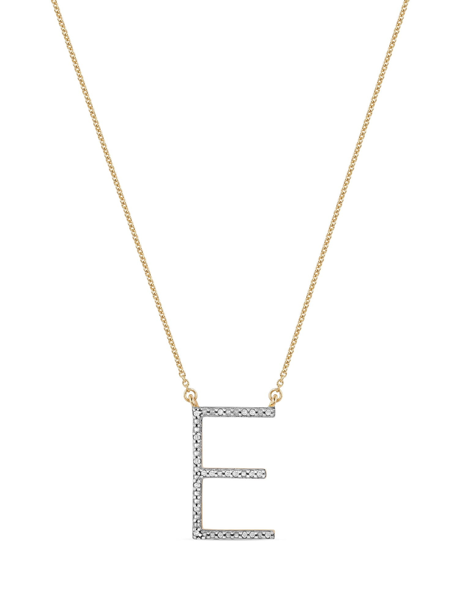 Imperial 1/20Ct TDW Diamond Alphabet E Pendant Necklace for Women in ...