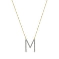 thumbnail image 1 of Imperial 1/20Ct TDW Diamond Alphabet M Pendant Necklace for Women in Yellow Gold Plated Sterling Silver, 1 of 6