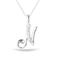 thumbnail image 1 of Imperial 1/20Ct TDW Diamond Alphabet N Pendant Necklace for Women in Sterling Silver, 1 of 2