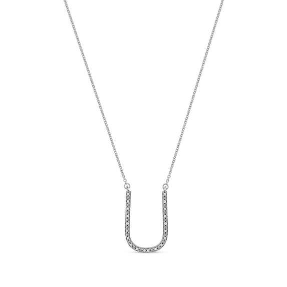 Imperial 1/20Ct TDW Diamond Alphabet U Pendant Necklace for Women in Sterling Silver