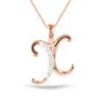 thumbnail image 1 of Imperial 1/20Ct TDW Diamond Alphabet X Pendant Necklace for Women in Pink Plated Sterling Silver, 1 of 2