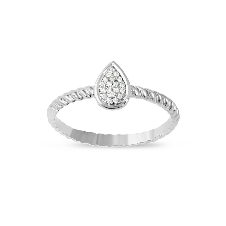 Sterling Silver Diamond Cluster Round Promise Ring Sterling Silver Diamond Cluster Round Promise Ring
