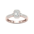 thumbnail image 1 of Imperial 1/2Ct TDW Baguette Diamond 14k Rose Gold Halo Engagement Ring (H-I, I2), 1 of 4