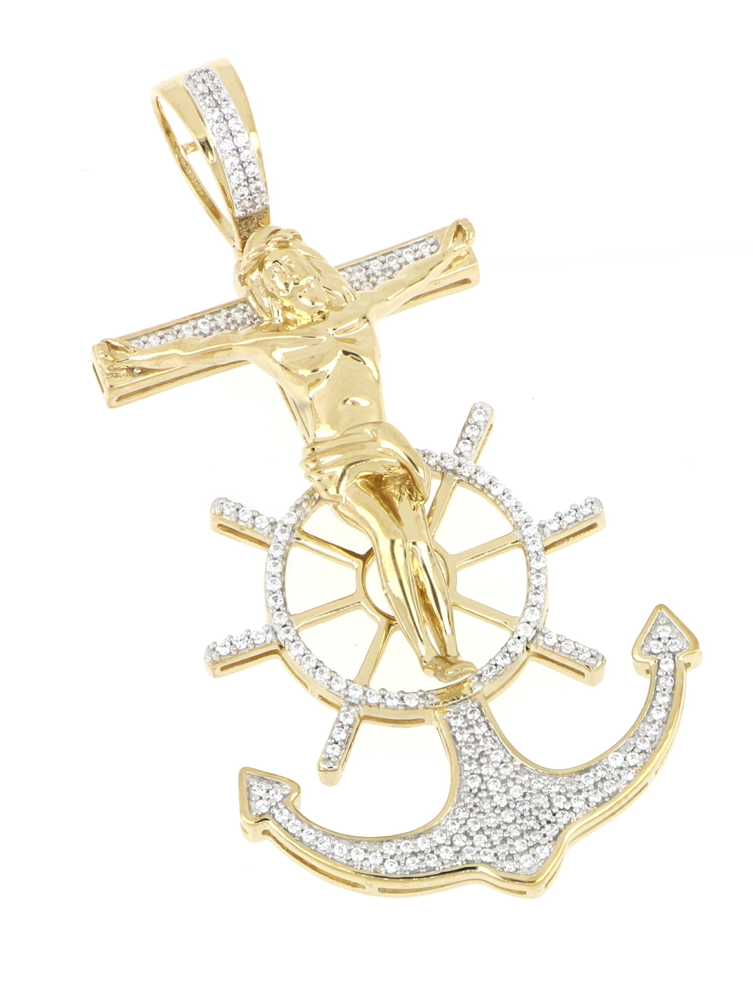 Gold anchor cross deals