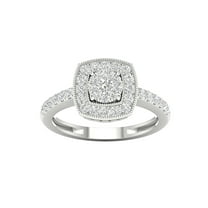 Imperial 1/2Ct TDW Diamond 10k White Gold Cluster Halo Engagement Ring (H-I, I2)