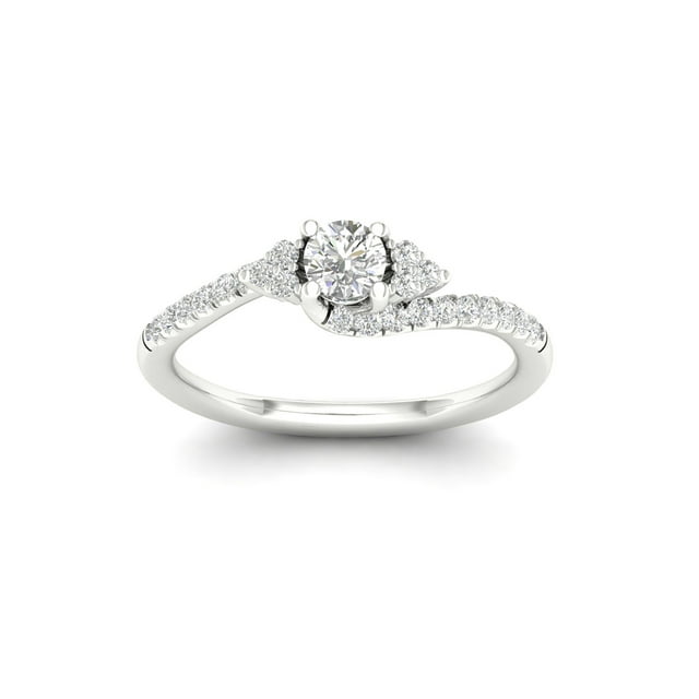 Imperial 1/2Ct TDW Diamond 14k White Gold Bypass Engagement Ring (H-I, I2)
