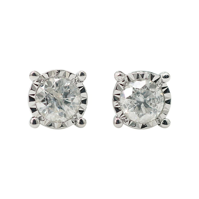 Imperial 1/3Ct TDW Diamond Miracle Plate Solitaire Stud Earrings