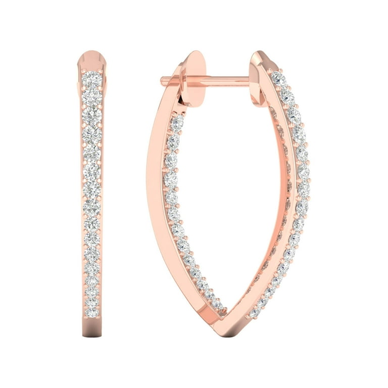 Rose gold shop hoop earrings walmart