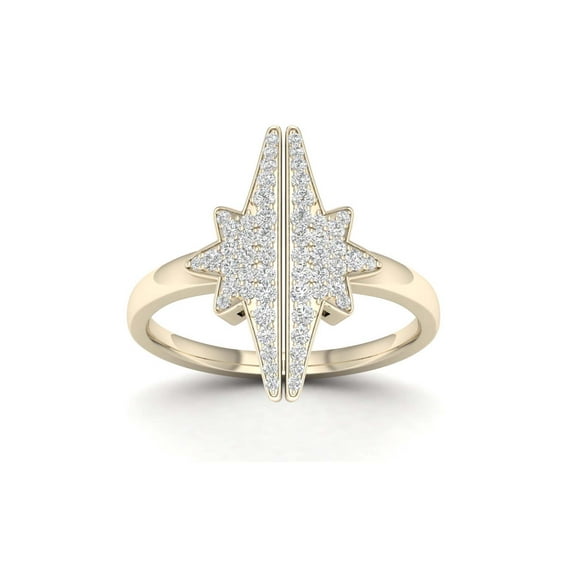 Imperial 1/4Ct TDW Diamond 10K Yellow Gold Star Fashion Ring (H-I, I2)
