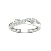 Imperial 1/5Ct TDW Diamond 10k White Gold Crossover Ring (H-I, I2)