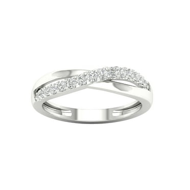Imperial 1/5Ct TDW Diamond 10k White Gold Crossover Ring (H-I, I2)