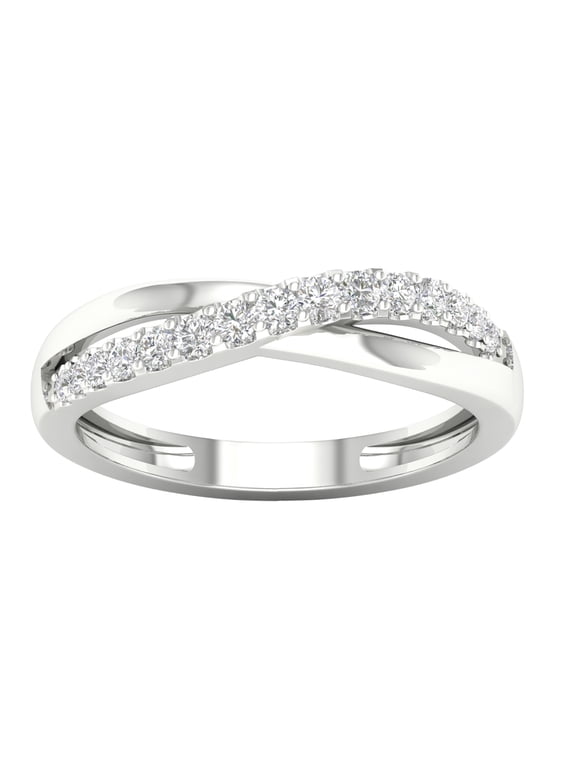 1/5Ct TDW Diamond 10k White Gold Crossover Ring (H-I, I2)
