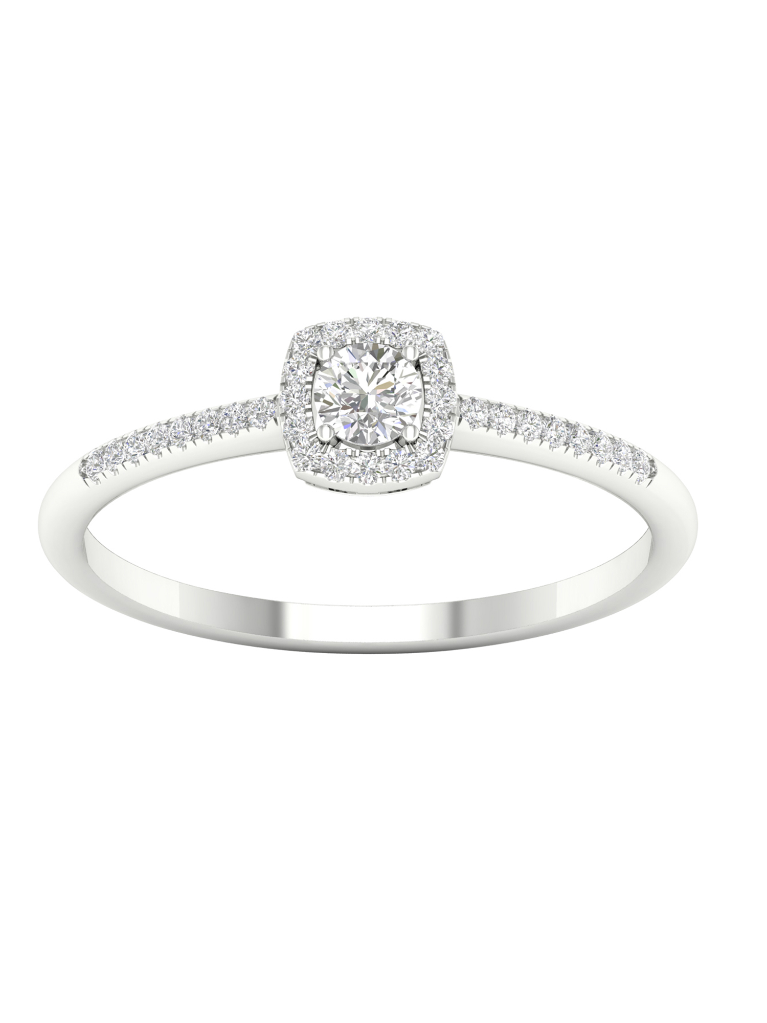 Imperial 1/5Ct TDW Diamond 10k White Gold Round Diamond Halo Promise
