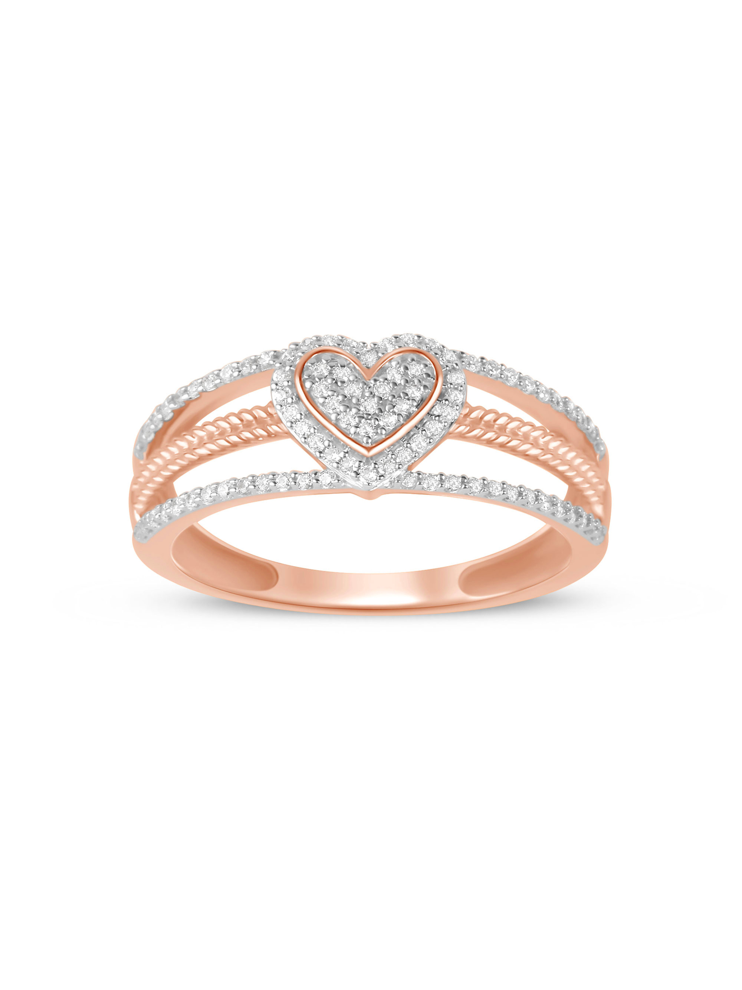 Imperial 1/5Ct TDW Diamond Cluster Heart Ring in 10K Rose Gold (HI, I2