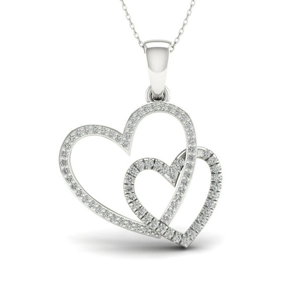 Imperial 1/5ct TDW Diamond Heart Necklace in Sterling Silver