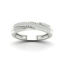 Imperial 1/6Ct TDW Diamond 10k White Gold Crossover Band (H-I, I2)