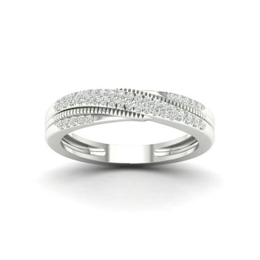 Imperial 1/6Ct TDW Diamond 10k White Gold Crossover Band (H-I, I2)
