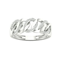 Imperial 1/6Ct TDW Diamond 10k White Gold Cuban Link Band (H-I, I2)