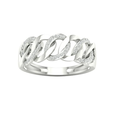 Imperial 1/6Ct TDW Diamond 10k White Gold Cuban Link Band (H-I, I2)