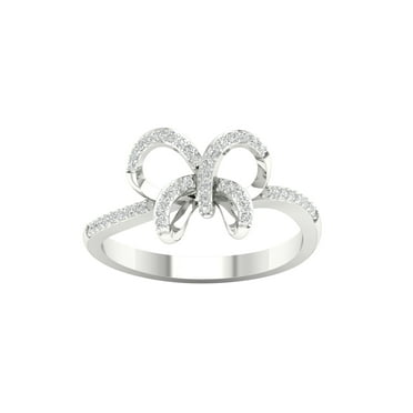 Imperial 1/6Ct TDW Diamond 10k White Gold Knot Ring (H-I, I2)