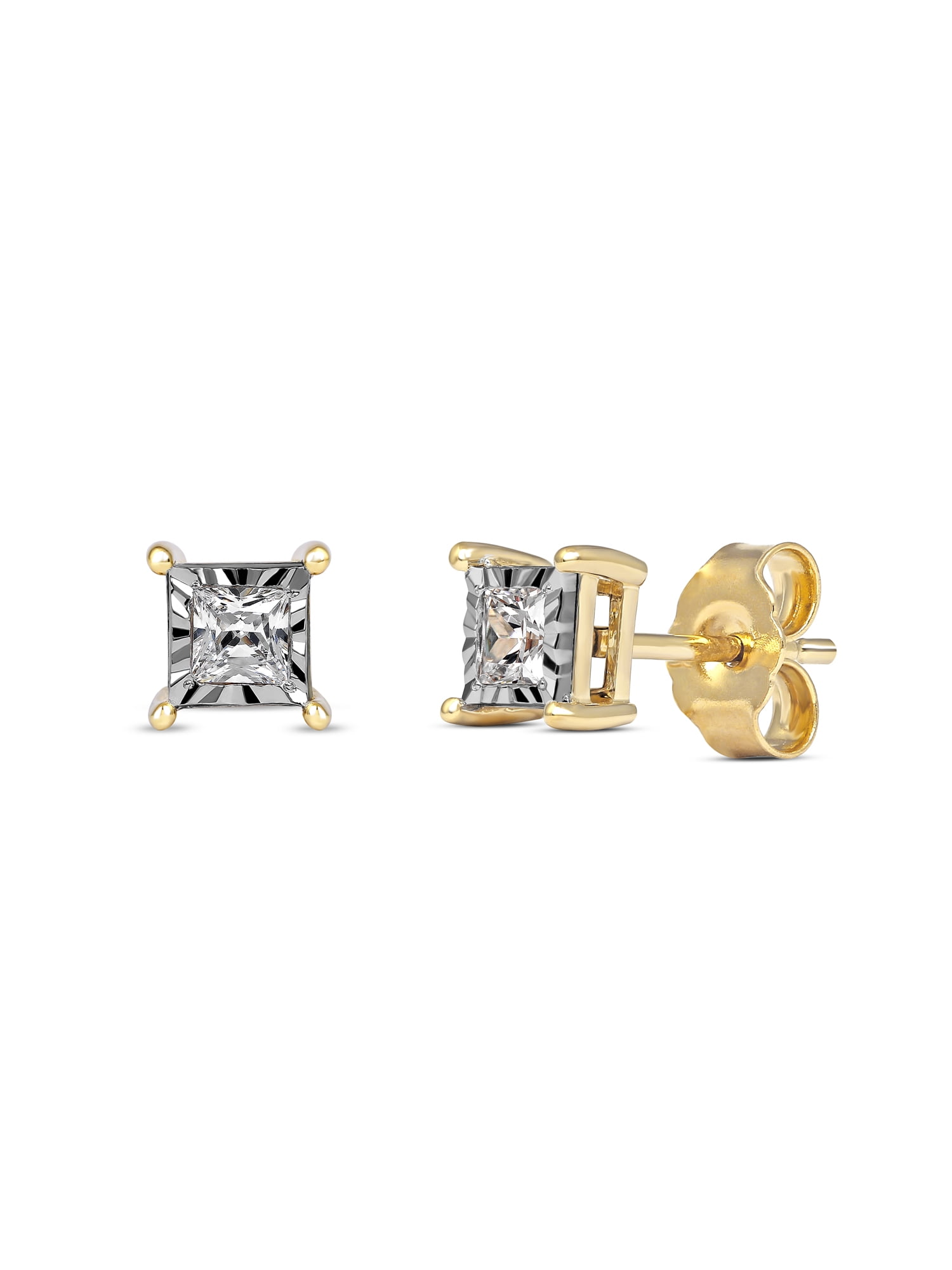 Imperial 1/6Ct TDW Princess Cut Diamond Solitaire Stud