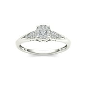 IMPERIAL 1/6Ct. t.w Diamond Cluster Engagement Ring 10K White Gold