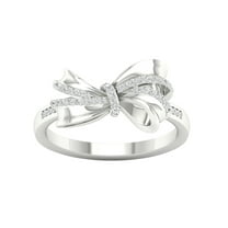 Imperial 1/8Ct TDW Diamond 10k White Gold Knot Ring (H-I, I2)