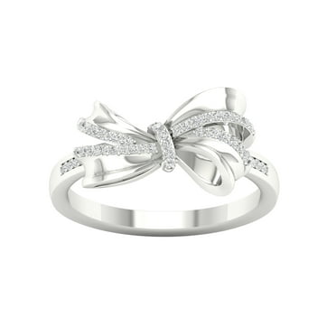 Imperial 1/8Ct TDW Diamond 10k White Gold Knot Ring (H-I, I2)