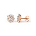 thumbnail image 1 of Imperial 1/8Ct TDW Diamond Cluster Halo Stud Earrings in Rose Gold Plated Sterling Silver (H-I, I2), 1 of 7