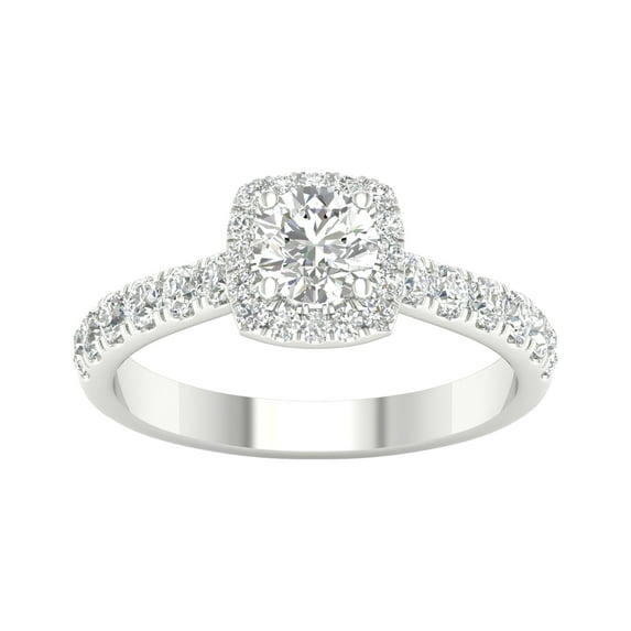 Imperial 1 Ct TDW Round Diamond Halo Engagement Ring in 10K White Gold (H-I, I2)
