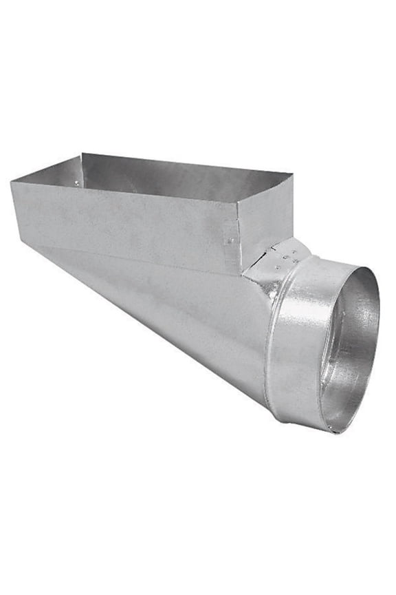 Imperial 47715 10 x 6 in. Silver Galvanized Steel Straight Center End Boot