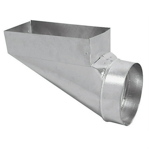 Imperial 47715 10 x 6 in. Silver Galvanized Steel Straight Center End Boot