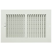 Imperial 10-inch x 6-inch White Sidewall Register, Rectangular, Household Vent Cover 2-Way