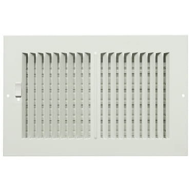 Imperial 10-inch x 6-inch White Sidewall Register, Rectangular, Household Vent Cover 2-Way