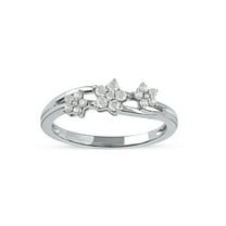 Imperial 10K White Gold 1/5Ct TDW Diamond Floral Ring for Women