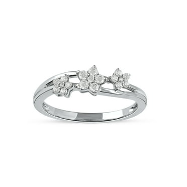 Imperial 10K White Gold 1/5Ct TDW Diamond Floral Ring for Women