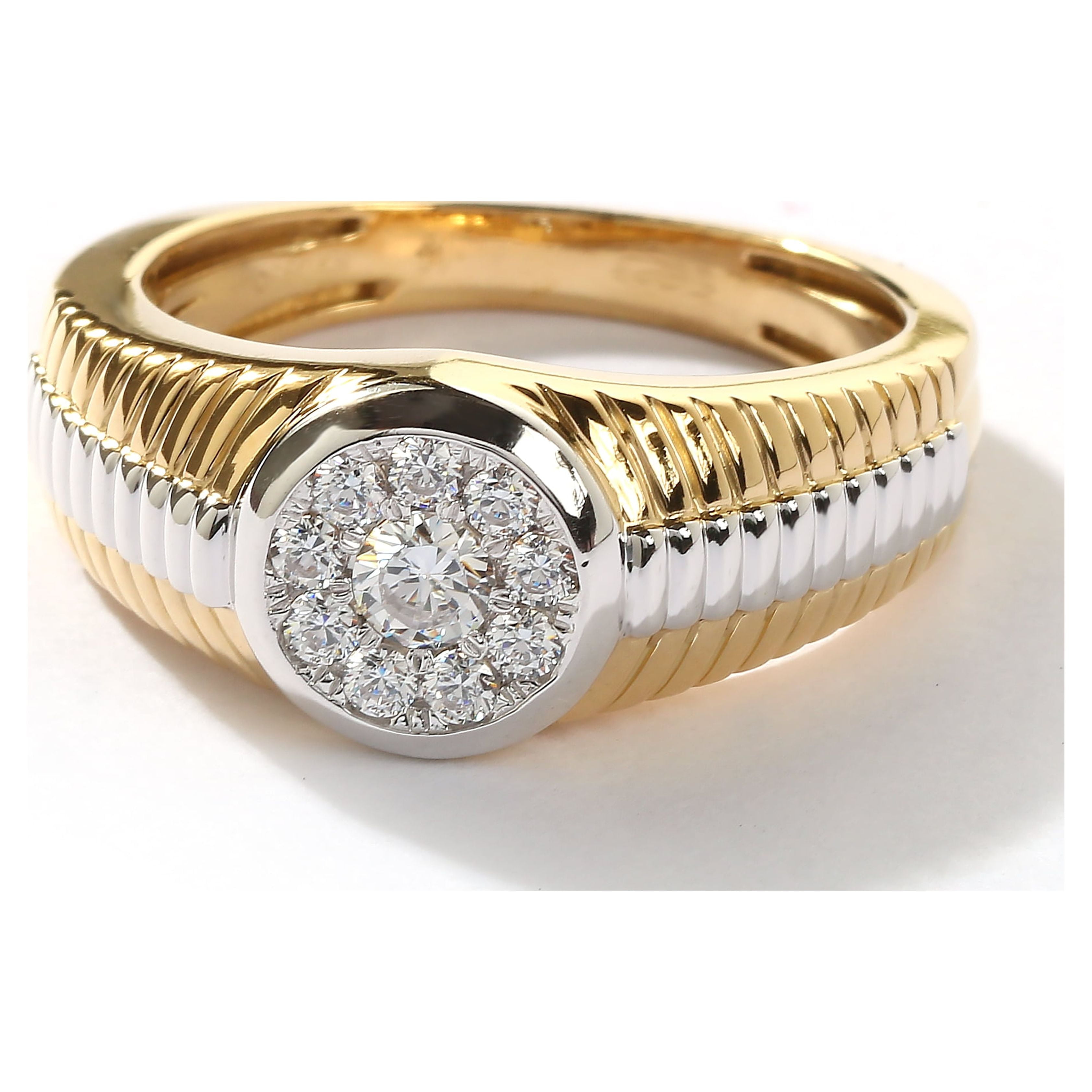 Dazzlingrock Collection 0.35 CT Round Diamond Men's Wedding Band - Sterling Silver Micropave Ring, Size 11.5 - View #9
