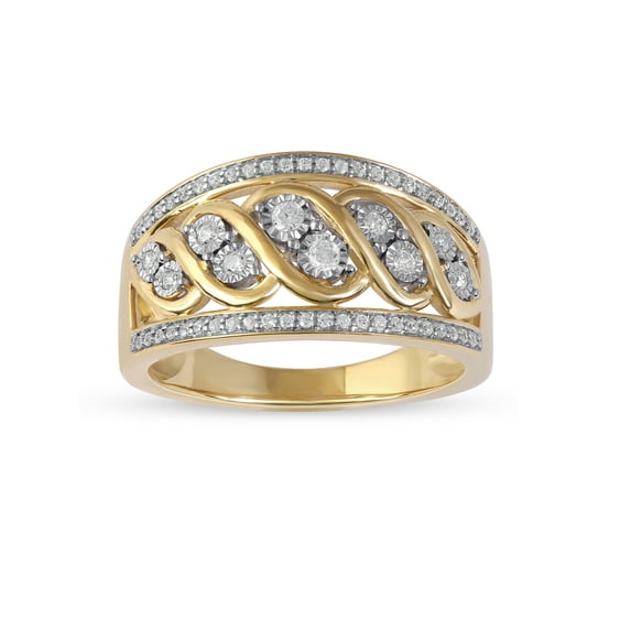 Imperial 10K Yellow Gold 1/4Ct TDW Diamond S -Link Women's Wedding Anniversary Band