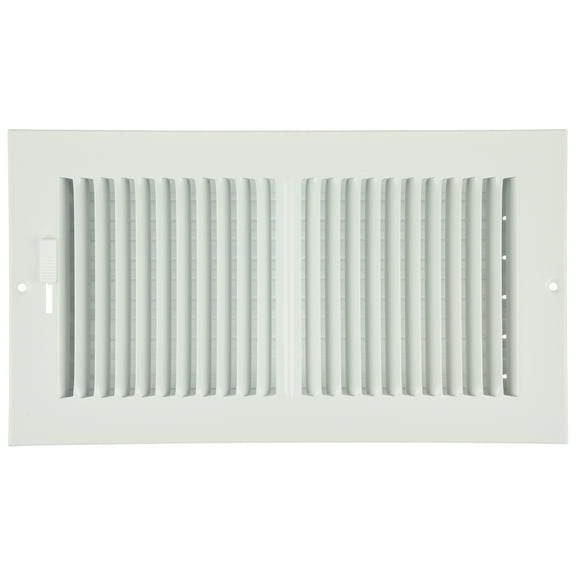 Imperial 12-inch x 6-inch White Sidewall Register, Rectangular, Household Vent Cover 2-Way