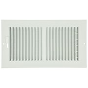 Imperial 12-inch x 6-inch White Sidewall Register, Rectangular, Household Vent Cover 2-Way