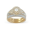 thumbnail image 1 of Imperial 14K Yellow Gold 1Ct TDW Diamond Oval Shape Double Halo Bridal Set, 1 of 7