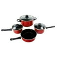 thumbnail image 1 of Imperial 2333310 Carbon Steel Non-Stick Cookware Set - Red - Pack of 7, Case of 2, 1 of 3