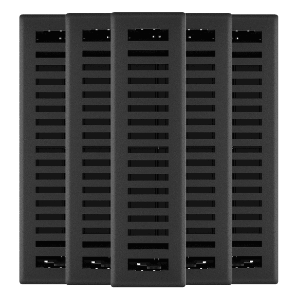 Imperial 2in x 12in Montezuma Style Black Iron Metal Rectangular Floor Register (5 PACK)