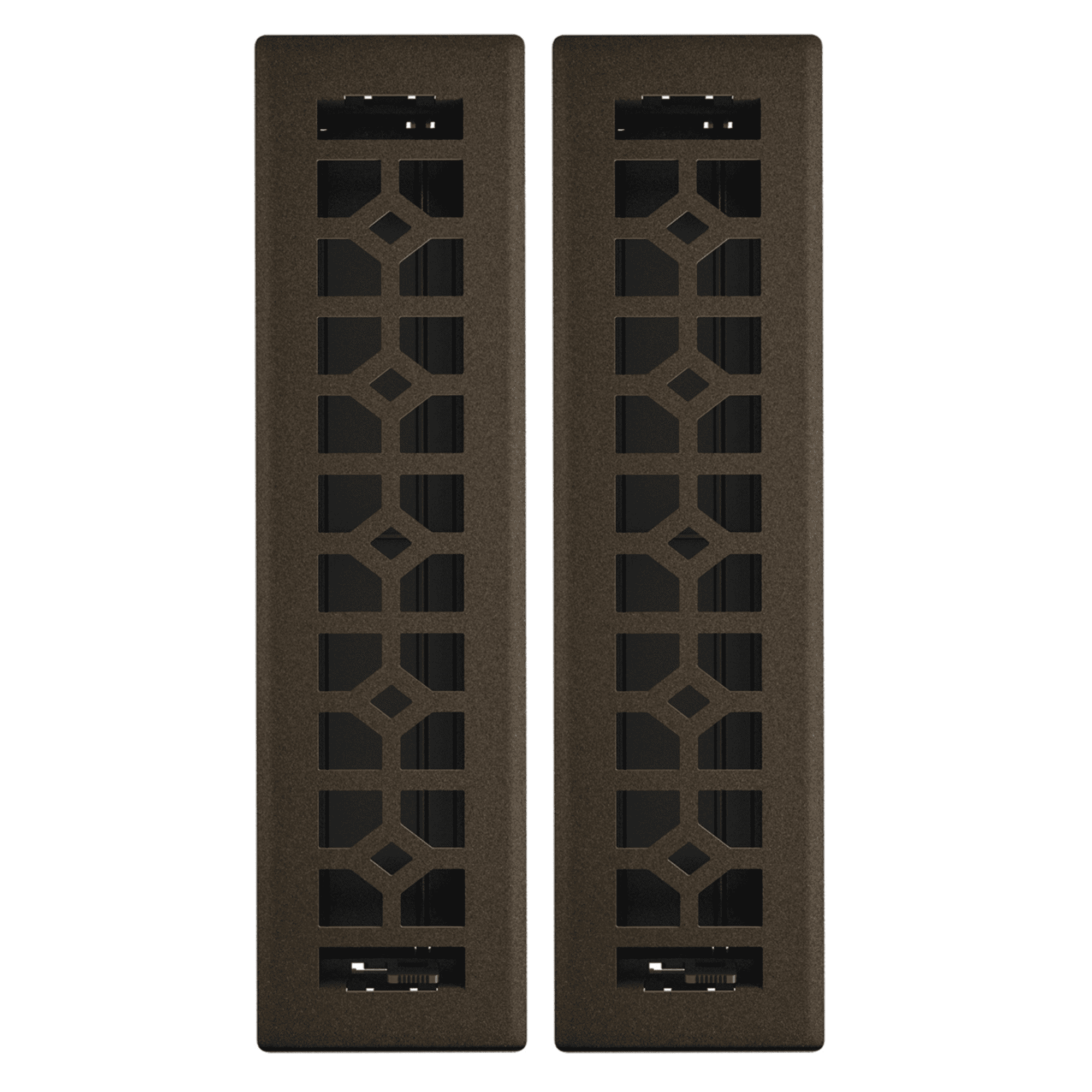 Imperial 2in x 12in Templar Style Bronze Age Metal Rectangular Air Floor Register (2 PACK)