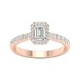 thumbnail image 1 of Imperial 3/4 Ct TDW Emerald Diamond Halo Engagement Ring in 10K Rose Gold (H-I, I2), 1 of 4