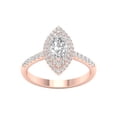 thumbnail image 1 of Imperial 3/4 Ct TDW Marquise Diamond Double Halo Engagement Ring in 10K Rose Gold (H-I, I2), 1 of 4