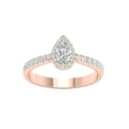 thumbnail image 1 of Imperial 3/4 Ct TDW Pear Diamond Halo Engagement Ring in 10K Rose Gold (H-I, I2), 1 of 4